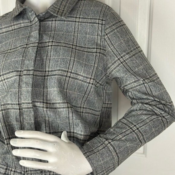 LUCCA Gray Plaid Women's Jumpsuit Long Sleeve Size Medium. D26 - Picture 5 of 17